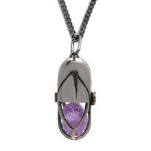 Load image into Gallery viewer, Capsule Black Pendant - Black Rhodium Plated Sterling Silver