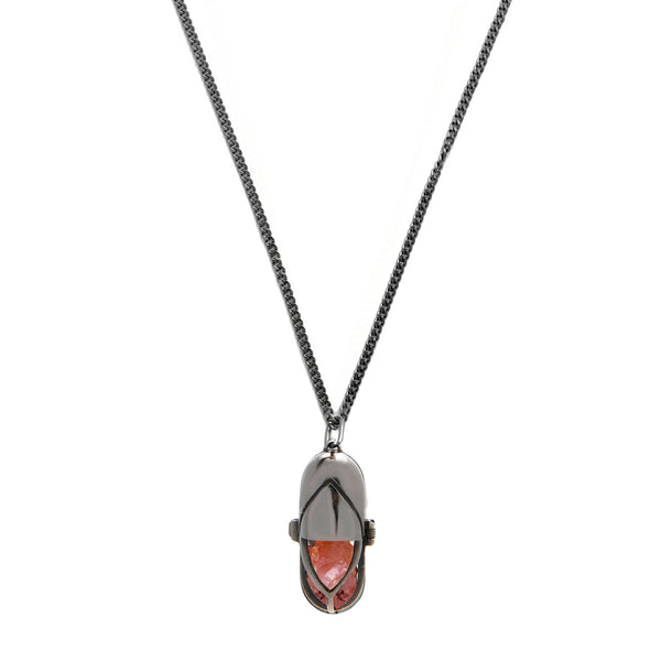 Capsule Black Pendant - Black Rhodium Plated Sterling Silver