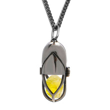 Load image into Gallery viewer, Capsule Black Pendant - Black Rhodium Plated Sterling Silver