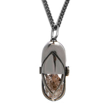 Load image into Gallery viewer, Capsule Black Pendant - Black Rhodium Plated Sterling Silver