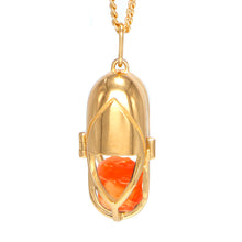 Load image into Gallery viewer, Capsule Crystal Pendant - 24ct Gold Vermeil