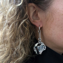 Load image into Gallery viewer, Desert Melted Coin Earrings - silver