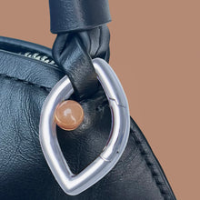 Load image into Gallery viewer, Pantone Collaboration Chain and Agate Eye Necklace  - Silver - Mocha Mousse