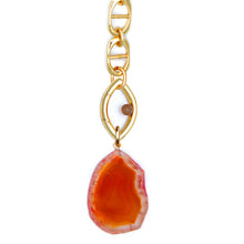 Load image into Gallery viewer, Pantone Collaboration Lariat Chain Agate Eye Necklace  - Gold - Mocha Mousse