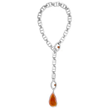 Load image into Gallery viewer, Pantone Collaboration Lariat Chain Agate Eye Necklace  - Silver - Mocha Mousse