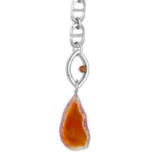 Load image into Gallery viewer, Pantone Collaboration Lariat Chain Agate Eye Necklace  - Silver - Mocha Mousse