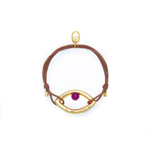 Load image into Gallery viewer, Pantone Collaboration Cord Eye Bracelet - Gold - Mocha Mousse