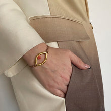 Load image into Gallery viewer, Pantone Collaboration Cord Eye Bracelet - Gold - Mocha Mousse