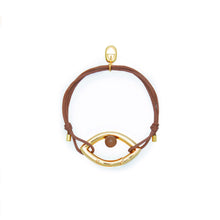 Load image into Gallery viewer, Pantone Collaboration Cord Eye Bracelet - Gold - Mocha Mousse
