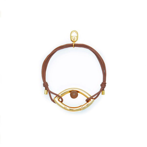 Pantone Collaboration Cord Eye Bracelet - Gold - Mocha Mousse