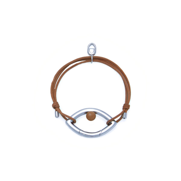 Pantone Collaboration Cord Eye Bracelet  - Silver - Mocha Mousse