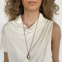Load image into Gallery viewer, Pantone Collaboration Cord Eye Necklace  - Silver - Mocha Mousse
