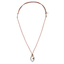 Load image into Gallery viewer, Pantone Collaboration Cord Eye Necklace  - Silver - Mocha Mousse
