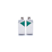Load image into Gallery viewer, Jewel Beneath Signet Earrings - Green Onyx, Sterling Silver