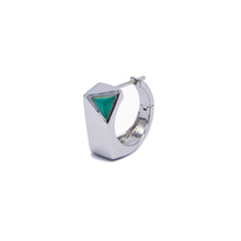 Load image into Gallery viewer, Jewel Beneath Signet Earring Single - Green Onyx, Sterling Silver