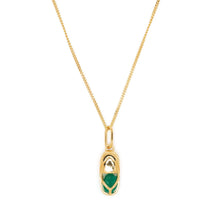 Load image into Gallery viewer, Mini Capsule Crystal Necklace - Green Onyx, 24kt Gold Vermeil