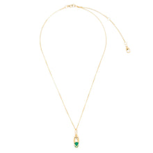 Load image into Gallery viewer, Mini Capsule Crystal Necklace - Green Onyx, 24kt Gold Vermeil