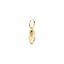 Load image into Gallery viewer, Mini Capsule Crystal Hoop Earring - Clear Quartz, 24kt Gold Vermeil
