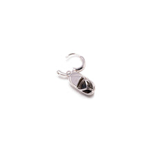 Load image into Gallery viewer, Mini Capsule Crystal Hoop Earring - Black Onyx, Sterling Silver