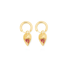 Load image into Gallery viewer, The Lovers Heart Hoops Gold