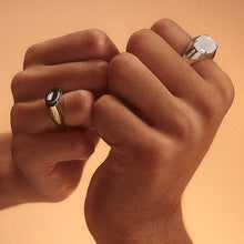 Load image into Gallery viewer, Worry Stone Onyx Signet Ring - 18kt recycled gold - made to order