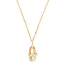 Load image into Gallery viewer, Capsule Pearl Pendant - 24kt Gold-Plated Sterling Silver