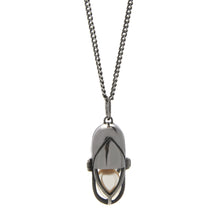 Load image into Gallery viewer, Capsule Pearl Pendant - Black Rhodium Plated Sterling Silver