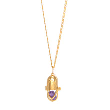 Load image into Gallery viewer, Capsule Crystal Pendant - 24ct Gold Vermeil