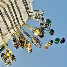 Load image into Gallery viewer, Capsule Crystal Pendant - 24ct Gold-Plated Sterling Silver
