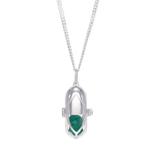 Load image into Gallery viewer, Capsule Crystal Pendant - Green Onyx, Sterling Silver