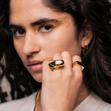 Load image into Gallery viewer, Capsule Crystal Ring - 24kt Gold Vermeil