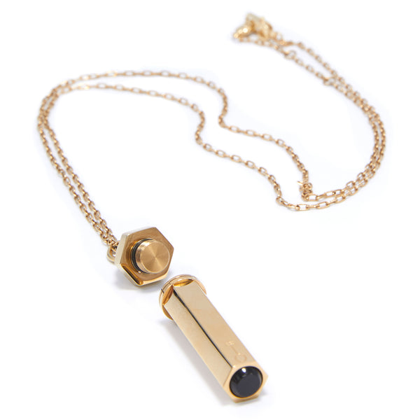 Capsule Hex Pendant - Black Onyx, 18kt Gold-Plated