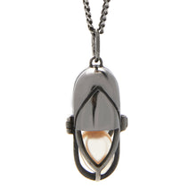 Load image into Gallery viewer, Capsule Pearl Pendant - Black Rhodium Plated Sterling Silver