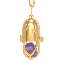 Load image into Gallery viewer, Capsule Crystal Pendant - 24ct Gold Vermeil