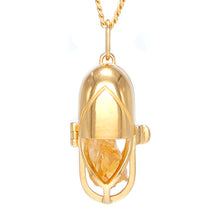 Load image into Gallery viewer, Capsule Crystal Pendant - 24ct Gold Vermeil