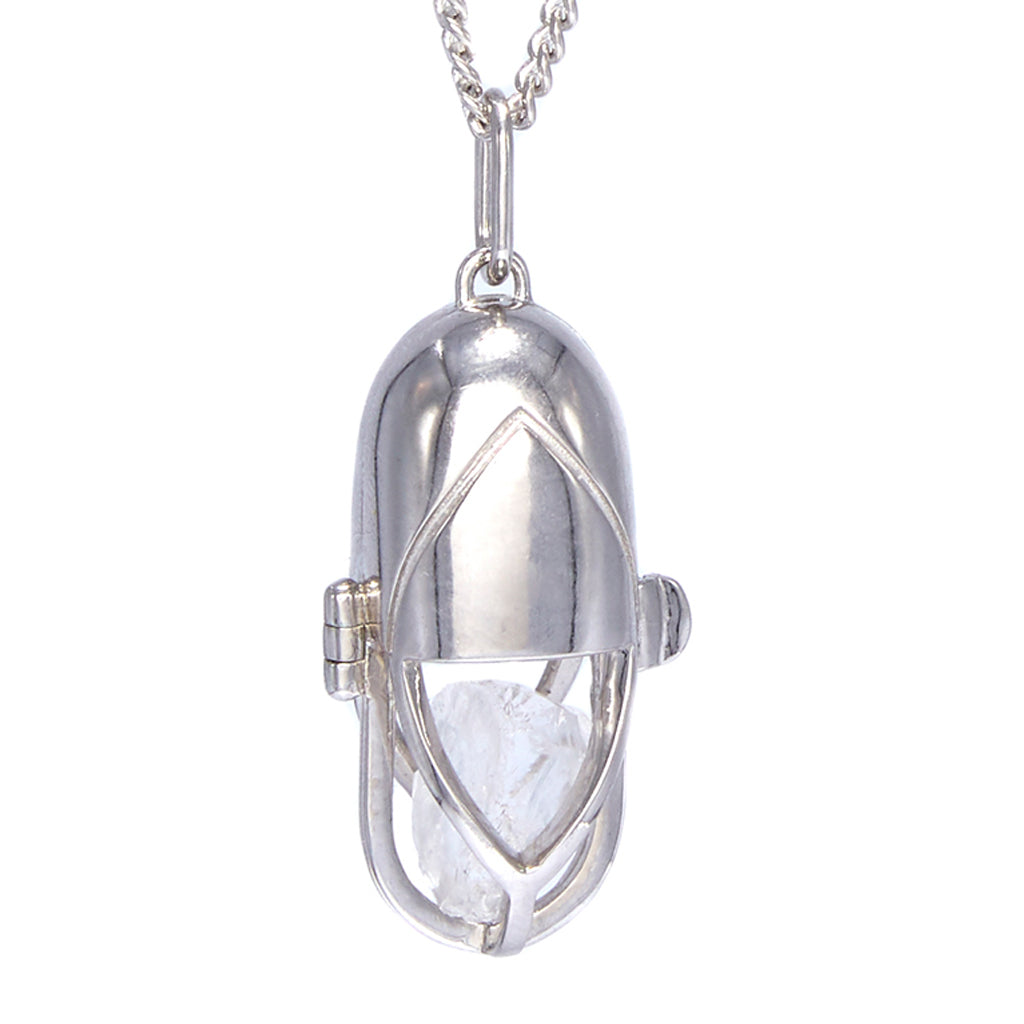 Capsule Crystal Pendant - Sterling Silver