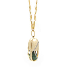 Load image into Gallery viewer, Capsule Emerald Pendant - 18kt recycled gold - made to order
