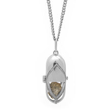 Load image into Gallery viewer, Capsule Diamond Pendant - 18kt recycled white gold - made to order