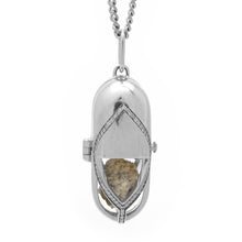 Load image into Gallery viewer, Capsule Diamond Pendant - 18kt recycled white gold - made to order