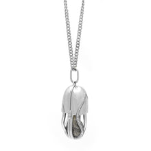 Load image into Gallery viewer, Capsule Diamond Pendant - 18kt recycled white gold - made to order