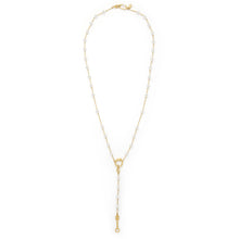 Load image into Gallery viewer, Egyptian Symbols Pearl Rosary Necklace - 18kt Gold-Plated Sterling Silver