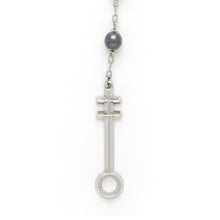 Load image into Gallery viewer, Egyptian Rosary Necklace Hematite - Sterling Silver
