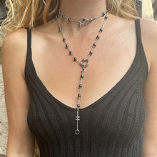 Load image into Gallery viewer, Egyptian Rosary Necklace Hematite - Sterling Silver
