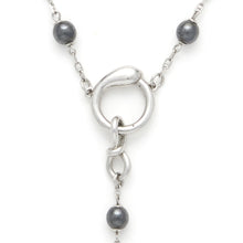 Load image into Gallery viewer, Egyptian Rosary Necklace Hematite - Sterling Silver
