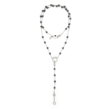 Load image into Gallery viewer, Egyptian Rosary Necklace Hematite - Sterling Silver
