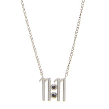 Load image into Gallery viewer, 11:11 Black Diamond Pendant - 18kt recycled white gold - made to order