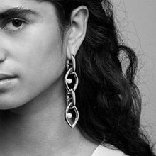Load image into Gallery viewer, Eye Opener Chain Earrings - Silver