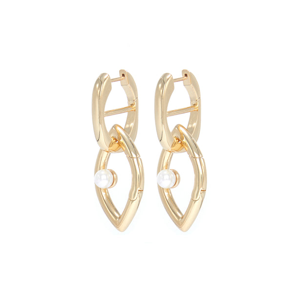 Eye Opener Chain Earrings - 18kt Gold-Plated