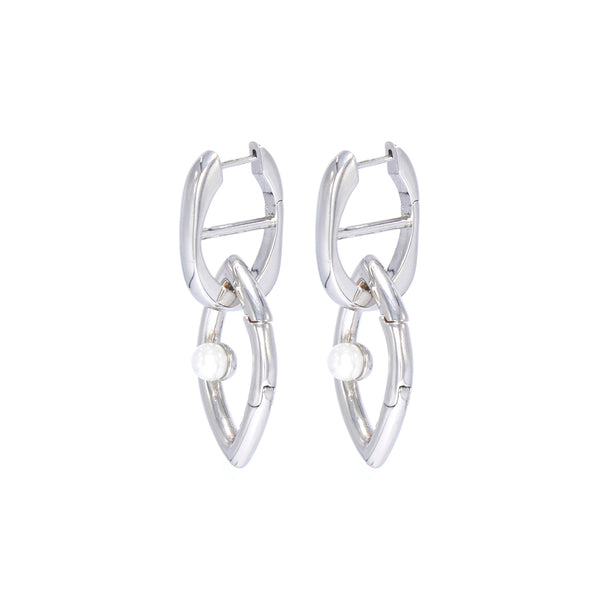 Eye Opener Chain Earrings - Silver