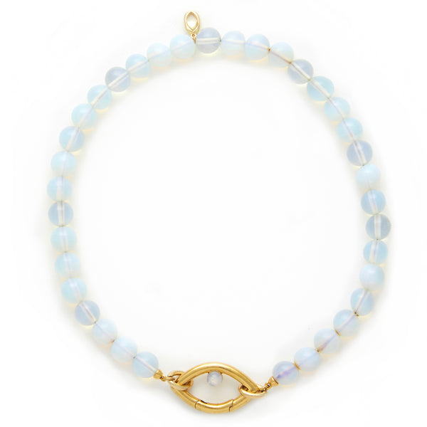 Eye Opener Opalite Necklace-18kt gold plated